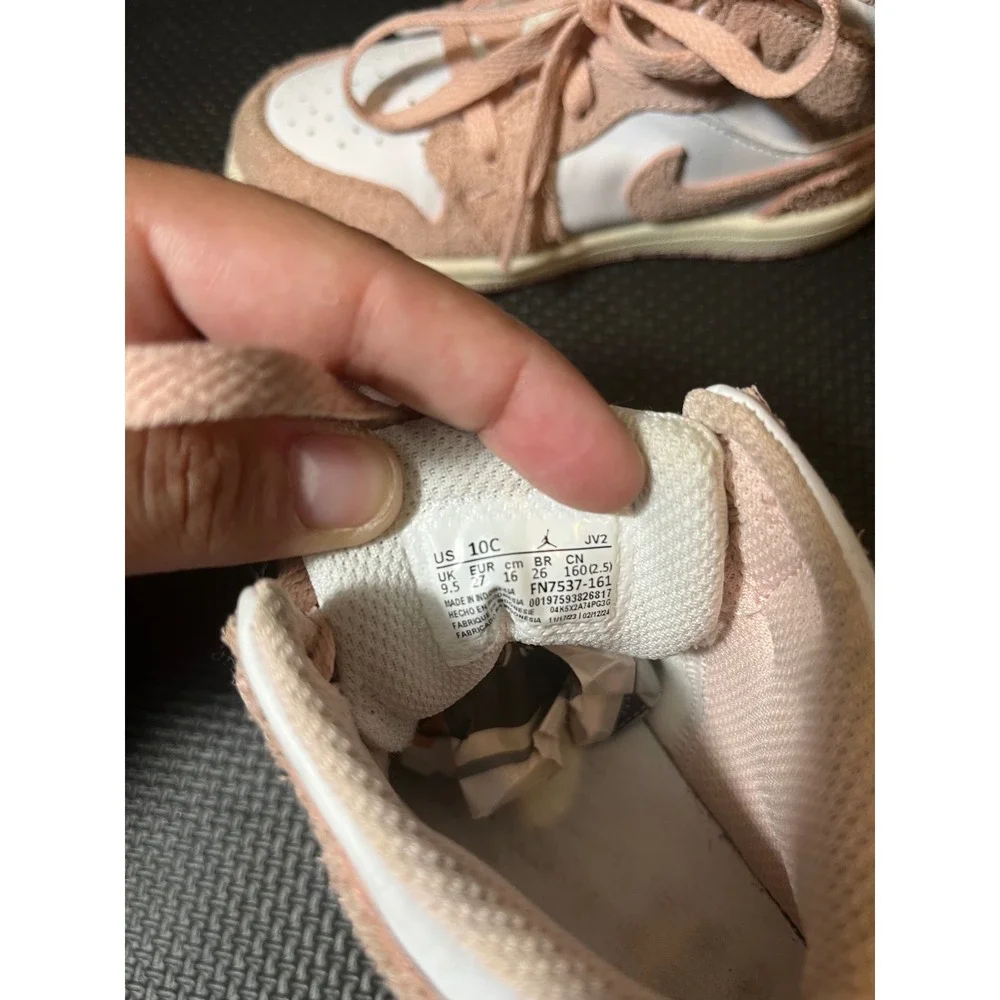 Nike Air Jordan 1 Mid Shoes Toddler 10C Legend Pink Suede Sneakers FN7537-161